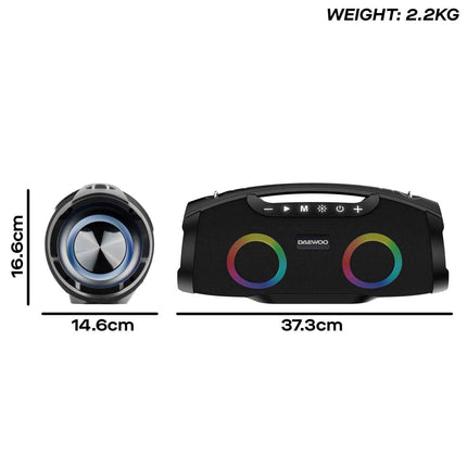 Bluetooth Party Speaker Daewoo Boom Beat Pro Pulse Party Single 6.5" With Led