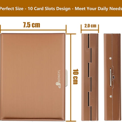 Stainless Steel Credit Card Holder RFID Blocking Slim Credit Card Case 8 Cards
