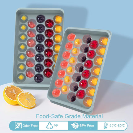 Ice Cube Trays With Container Scoop & Cocktail Book BPA Free Makes 66 Ice Balls