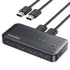 KVM USB 3.0 Switcher for 2 PCs to Share USB Devices 5Gbps High Speed 2 In 4 Out