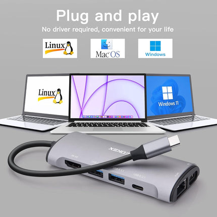 USB C Docking Station 8-in-1 with 4K HDMI 100W PD 2 USB-A 3.1 1 USB-C 3.1