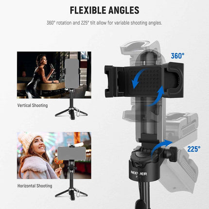 Selfie Stick Telescopic Mini Tripod Portable Phone Stand Rechargeable BT Remote