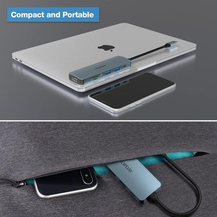 USB C Docking Station Mac Windows iPad Pro Adapter 6 in 1 with 4K HDMI SD Reader