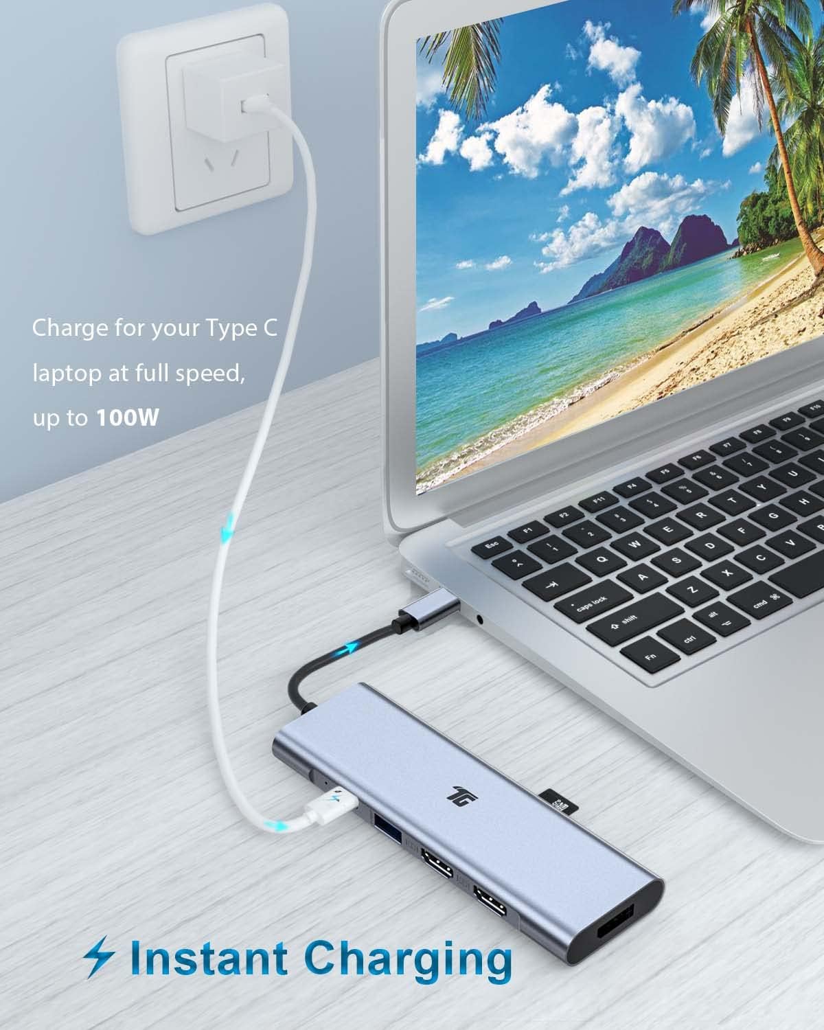 Docking Station 9 in 1 USB-C Hub Triple Display Laptop Dock HDMI DP USB VGA USB