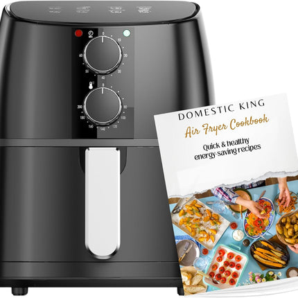 Domestic King 4L Air Fryer Free Recipe Book Temperature Control Non-stick Basket