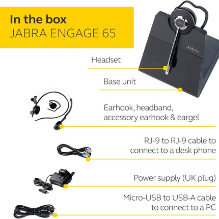 Jabra Engage 65 Convertible Headset On ear Convertible DECT Wireless Brand New