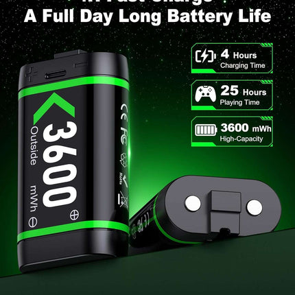 Xbox One/Series X|S Controller Rechargeable Battery Pack 6x3600mWh High Capacity