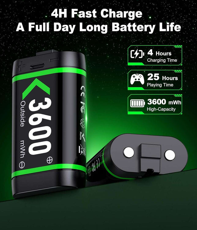 Xbox One/Series X|S Controller Rechargeable Battery Pack 6x3600mWh High Capacity