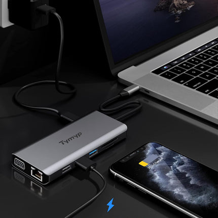 USB C Docking Station 12 in 1 Hub Triple Display Laptop Dock With HDMI USB VGA