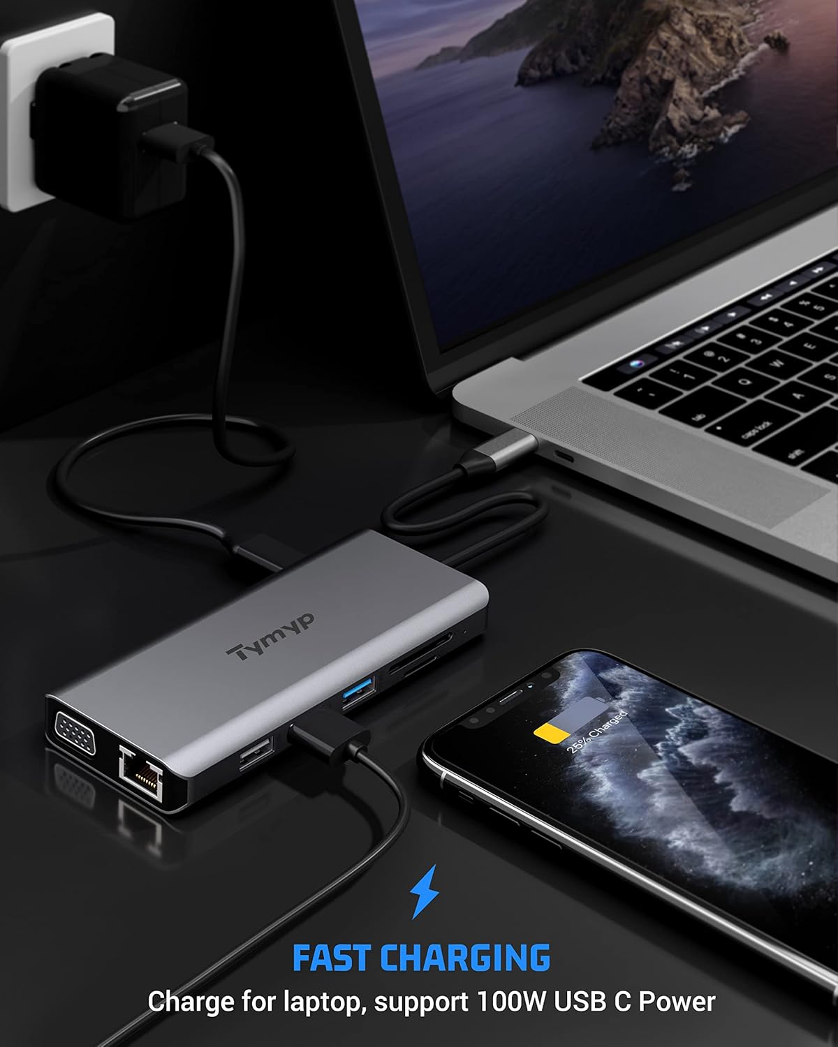 Docking Station 12 in 1 USB C Hub Triple Display Laptop Dock With HDMI USB VGA