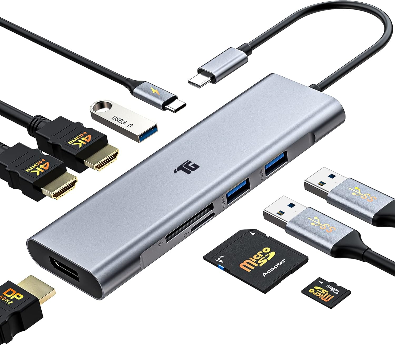Docking Station 9 in 1 USB-C Hub Triple Display Laptop Dock HDMI DP USB VGA USB