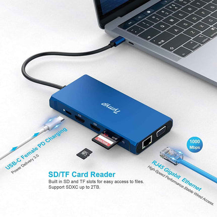 12 in 1 Docking Station with Dual 4K @ 30Hz Video 3 x USB 3.1 2 x HDMI 1 VGA