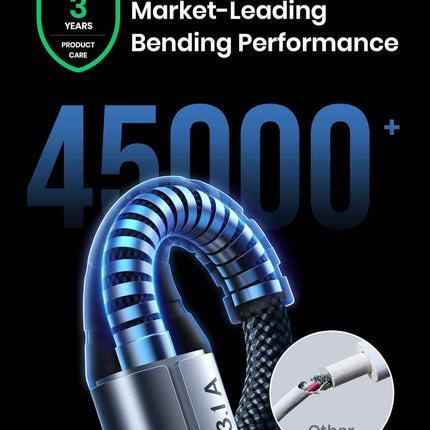 USB-C Fast Charging Cable 3.1A for Phones, Consoles, and More - 5 Pack
