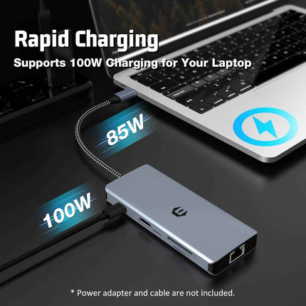 8 in 1 Docking Station 4K HDMI USB C GB Ethernet USB 2.0 5 Gbps USB 3.0 PD 100W