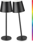 Cordless LED Table Lamp RGB Rechargeable Desk Light IP54 Touch Dimmable 2 Pack