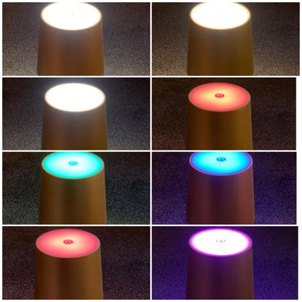 Cordless LED Table Lamp Rechargeable RGB Light Touch Dimmable IP54 White 2 Pack