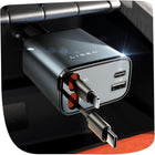LISEN Retractable USB C 84W Car Charger for iPhone Samsung iPad Fast Charge