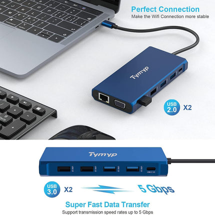 12 in 1 Docking Station with Dual 4K @ 30Hz Video 3 x USB 3.1 2 x HDMI 1 VGA