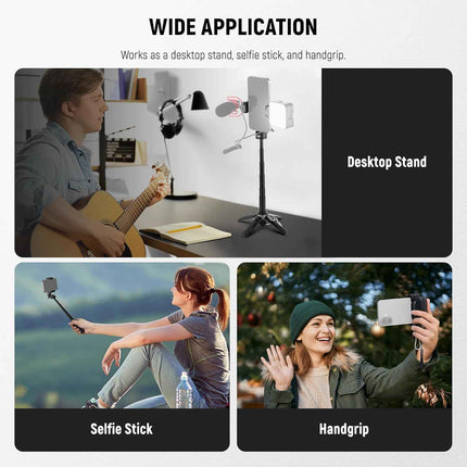 Selfie Stick Telescopic Mini Tripod Portable Phone Stand Rechargeable BT Remote