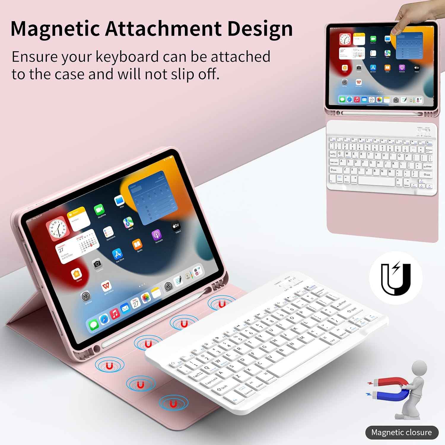 iPad 10th Generation Case 10.9 inch 2022 Stylus Holder with Bluetooth Keyboard