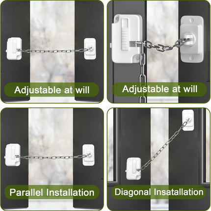 Child Window Locks Adjustable Window Restrictors for Windows Doors 2 Pack