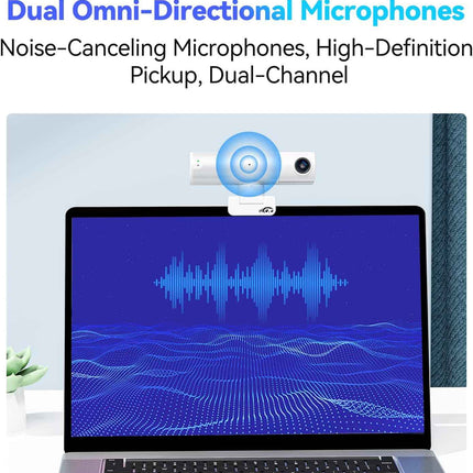 2K Webcam AI Tracking Auto Framing Gesture Control Noise-Cancelling Microphones