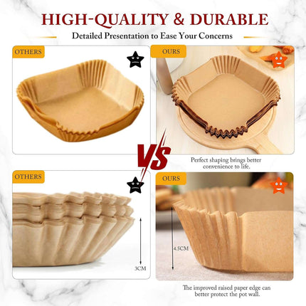 20cm Air Fryer Liners Disposable Non-Stick Parchment Paper Compatible Ninja etc