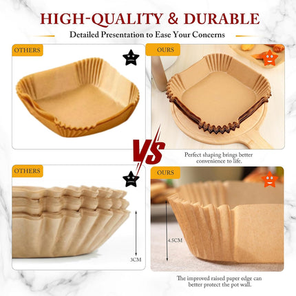 20cm Air Fryer Liners Disposable Non-Stick Parchment Paper Compatible Ninja etc