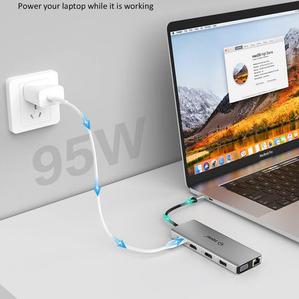 Docking Station 13-in-1 Type C Hub with Ethernet 4K USB C to 2 HDMI VGA USB 3.0