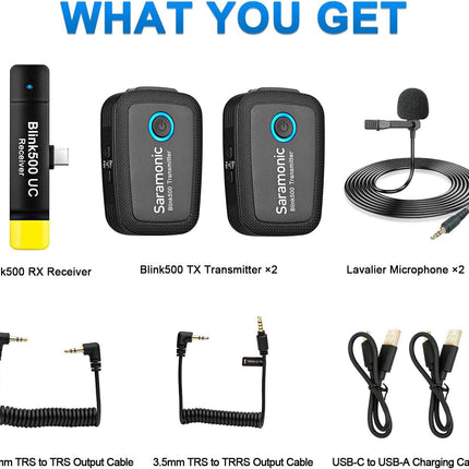 Saramonic Blink500 B6 Wireless Lavalier Microphone 2.4GHz Dual-Channel Stereo