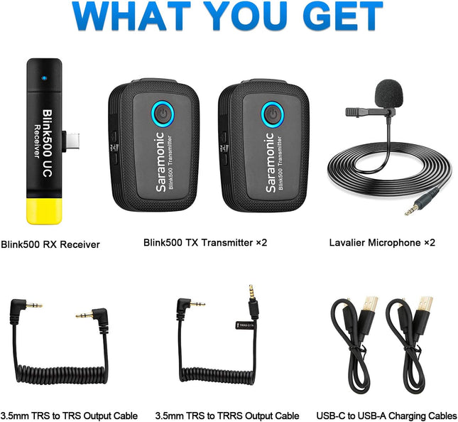 Saramonic Blink500 B6 Wireless Lavalier Microphone 2.4GHz Dual-Channel Stereo