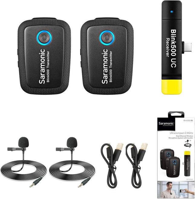 Saramonic Blink500 B6 Wireless Lavalier Microphone 2.4GHz Dual-Channel Stereo