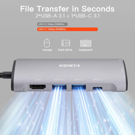 USB C Docking Station 8-in-1 with 4K HDMI 100W PD 2 USB-A 3.1 1 USB-C 3.1