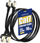 CAT 7 Network Cable 1m Ethernet Cable RJ45 High Speed LAN Cable - Black 2 pack