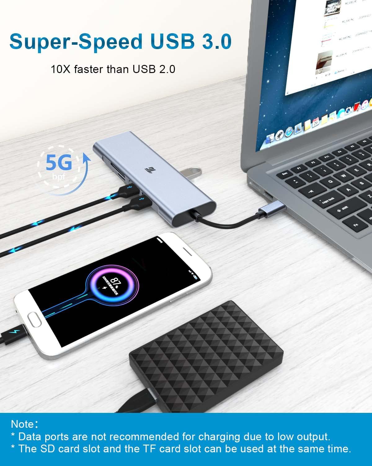 Docking Station 9 in 1 USB-C Hub Triple Display Laptop Dock HDMI DP USB VGA USB