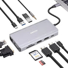 USB C Docking Station 2 HDMI 11 in 1 Triple Display USB C Hub 2 HDMI Plus VGA