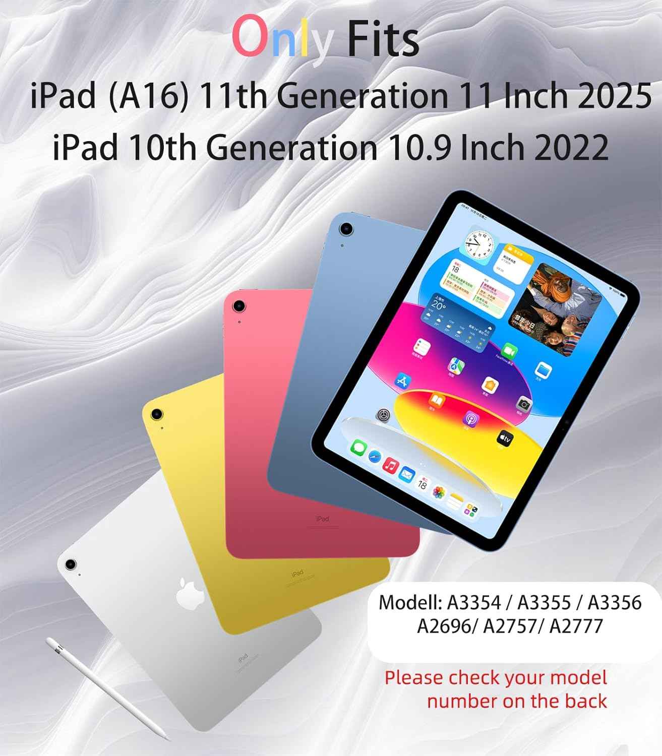 iPad 10th Generation Case 10.9 inch 2022 Stylus Holder with Bluetooth Keyboard