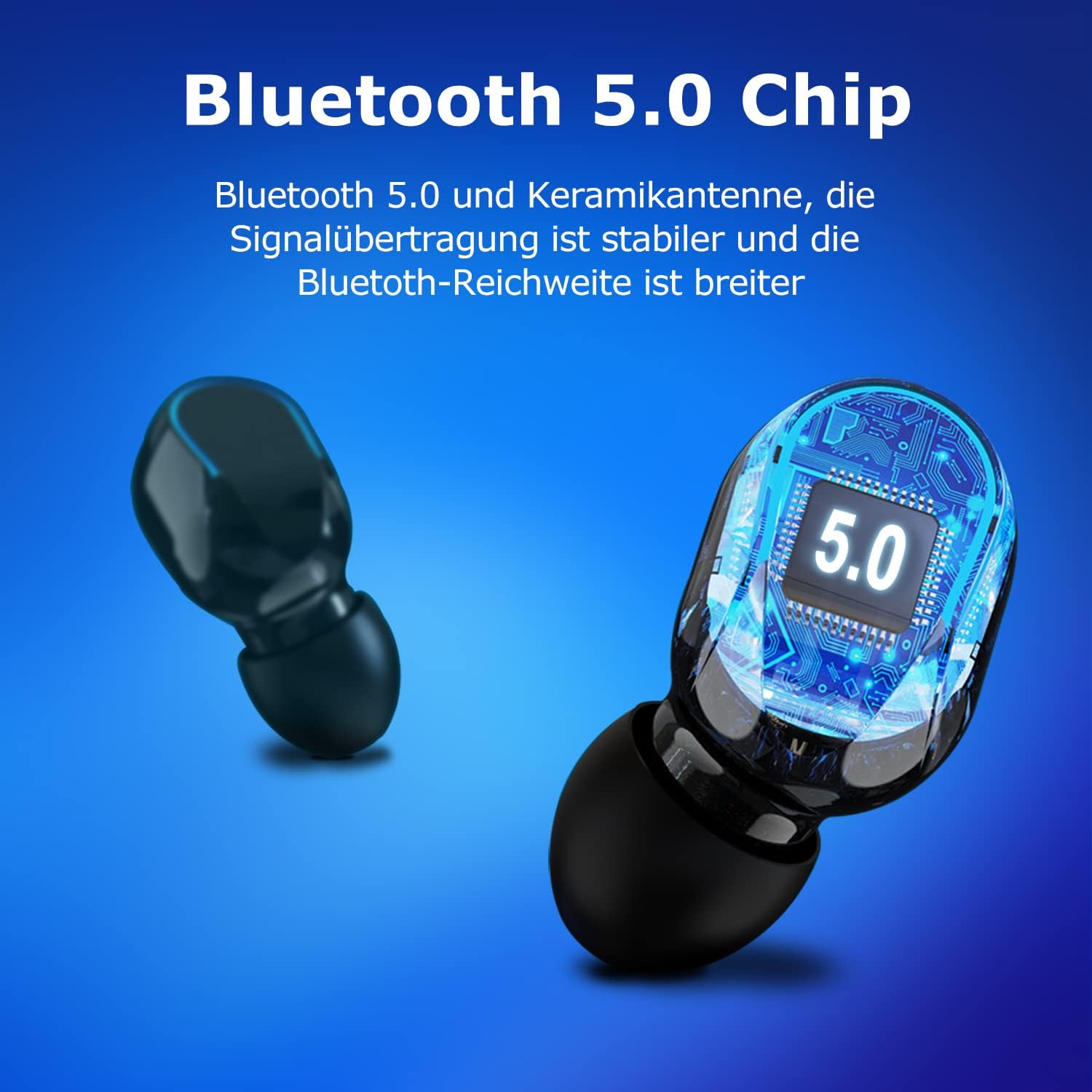 Bluetooth Earbuds Wireless In-Ear Headphones Bluetooth with Mic LED Display IP7