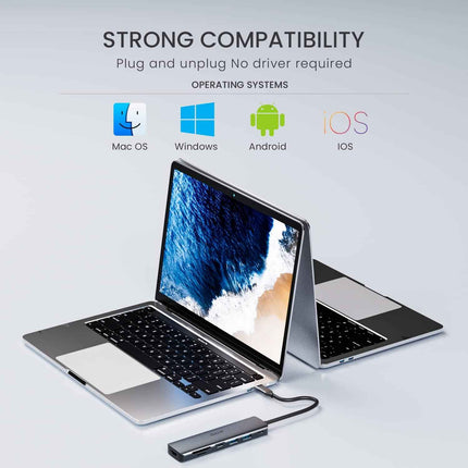 7 in 1 USB-C Hub Multiport Adapter with USB 3.0 USB-C 100W PD SD/TF Card Reader
