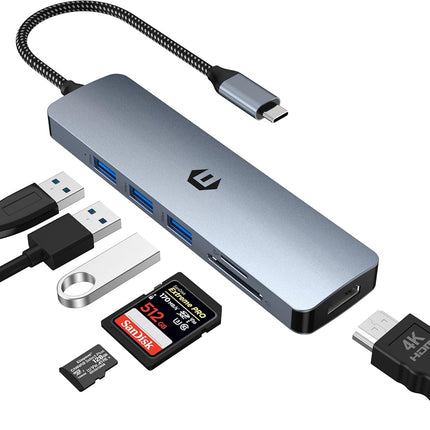 USB C Docking Station 6 in 1 for Mac Pro/Air Dell Surface HP SurffaceBook etc