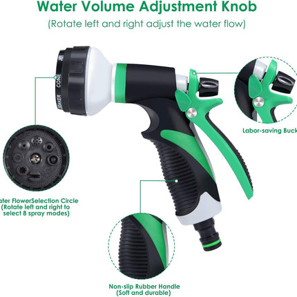 Adjustable Watering Gun 8 Functions High Pressure Water Gun for Garden or Car