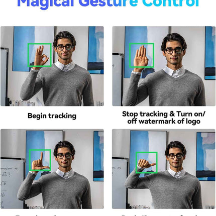 2K Webcam AI Tracking Auto Framing Gesture Control Noise-Cancelling Microphones