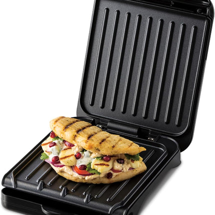 George Foreman Small Electric Fit Grill Black, 760W Non stick, Healthy, Griddle