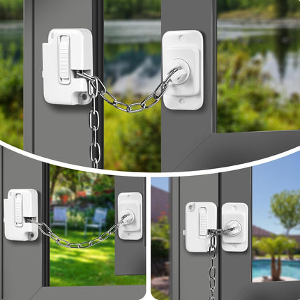 Child Window Locks Adjustable Window Restrictors for Windows Doors 2 Pack
