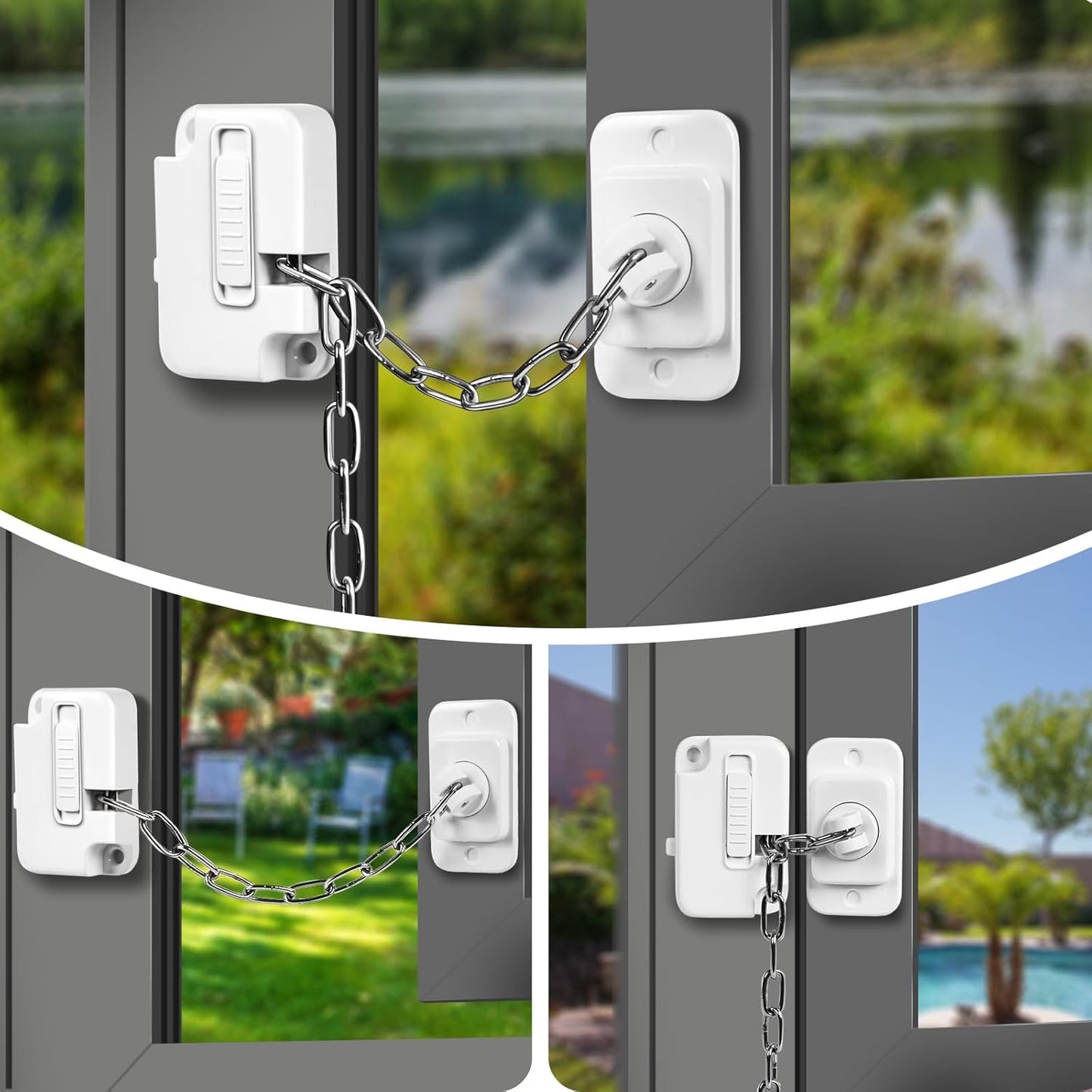 Child Window Locks Adjustable Window Restrictors for Windows Doors 2 Pack