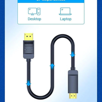 VENTION Display Port to HDMI cable 1.5 m 60Hz 1080P - Black