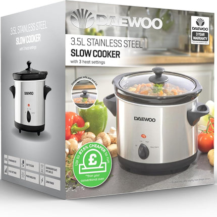 Daewoo 3.5L Slow Cooker Stainless Steel- SDA1364