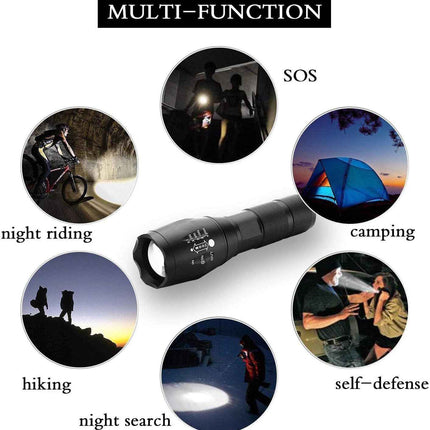Bright Flashlight Torches with 4-Slot Charger and 4 Rechargeable Batteries
