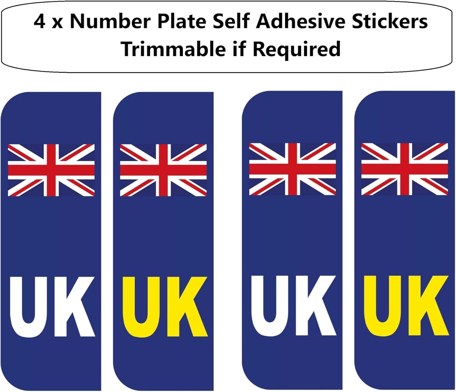 8 Pcs UK Car Decals Europe 4Pcs UK Magnetic Car Sticker 4Pcs UK No Plate Decal