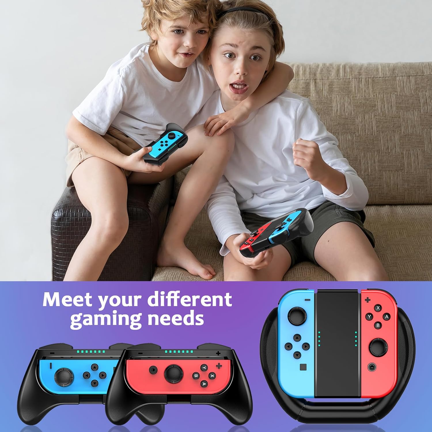 Nintendo Switch/Switch OLED Joy-Con,3 in1 Switch Racing Wheels Joycon Handle